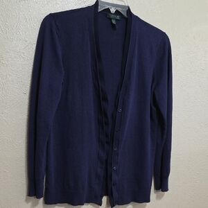 Ralph Lauren Women's  Deep Blue Cardigan Size XL Classic Fall‎ Winter